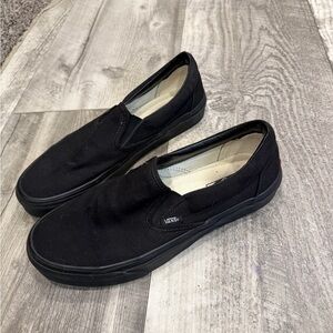 Vans Men's Black Canvas Slip-On Sneakers